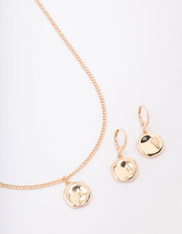 Gold Textured Coin Jewellery Set - link has visual effect only