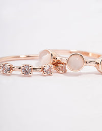 Rose Gold Multi Stone Ring Stack Pack - link has visual effect only