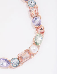 Rose Gold Pearl Stone Statement Necklace - link has visual effect only