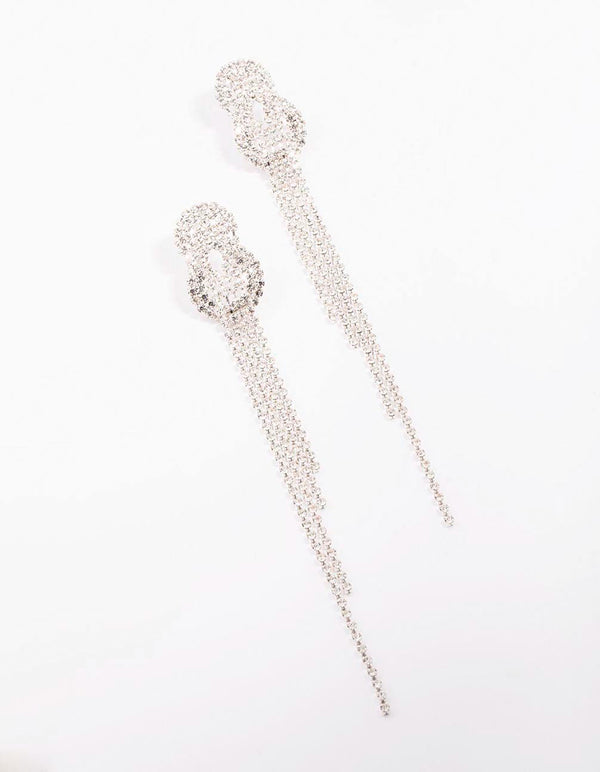 Silver Twisted Cupchain Drop Earrings