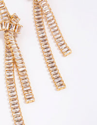 Gold Plated Cubic Zirconia Baguette Knotted Drop Earrings - link has visual effect only