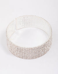 Silver Plated Thick Diamante Bracelet - link has visual effect only