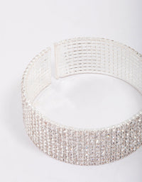 Silver Plated Thick Diamante Bracelet - link has visual effect only