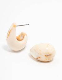 Cream Marble Teardrop Earrings - link has visual effect only