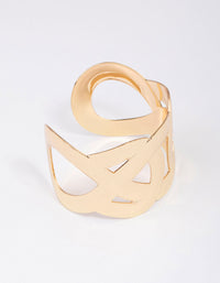 Gold Large Intertwined Wrist Cuff - link has visual effect only