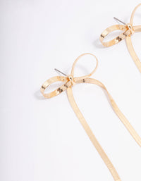 Gold Snake Chain Bow Drop Earrings - link has visual effect only