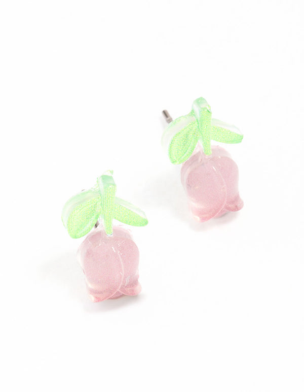 Rose Enamel Stud Earrings