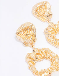 Gold Molten Pearl Drop Earrings - link has visual effect only