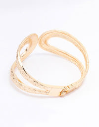 Gold Hammered Hinge  Bangle - link has visual effect only