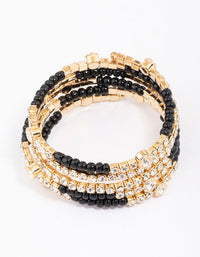 Black & Gold Wrapped Diamante Bracelet - link has visual effect only