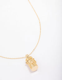 Gold Plated Barrel Locket Pendant Necklace - link has visual effect only