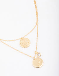 Gold Plated Coin Layered Necklace - link has visual effect only