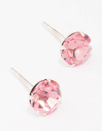 Sterling Silver Pink Czech Crystal Stud Earrings - link has visual effect only