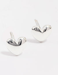 Sterling Silver Puffy Heart Stud Earrings - link has visual effect only