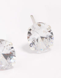 Sterling Silver Cubic Zirconia Large Oval Stud Earrings - link has visual effect only