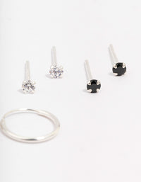 Sterling Silver Cubic Zirconia Earring Pack - link has visual effect only