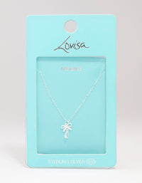 Sterling Silver Bow Pendant Necklace - link has visual effect only