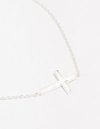 Sterling Silver Horizontal Cross Bracelet - link has visual effect only