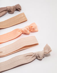 Flat Knitted Fabric Hair Ties 5-Pack - link has visual effect only