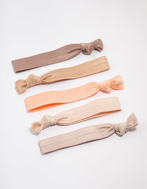 Flat Knitted Fabric Hair Ties 5-Pack