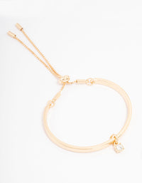 Gold Solitaire Crystal Toggle Bracelet - link has visual effect only