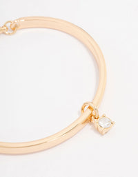 Gold Solitaire Crystal Toggle Bracelet - link has visual effect only