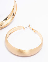 Gold Large Matte Hoop Earrings - link has visual effect only