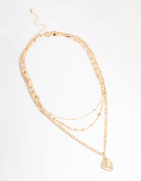 Gold Organic Layered Necklace - link has visual effect only