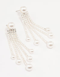 Silver Plated Cup Chain & Pearl Drop Earrings - link has visual effect only