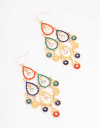 Gold Beaded Open Drop Earrings - link has visual effect only