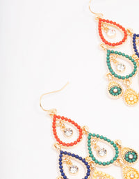 Gold Beaded Open Drop Earrings - link has visual effect only