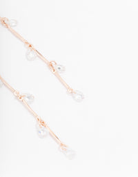 Rose Gold Cubic Zirconia Drop Earrings - link has visual effect only