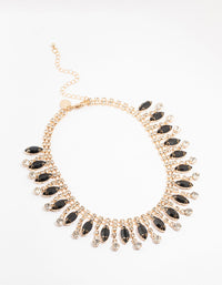 Gold Statement Black Necklace - link has visual effect only