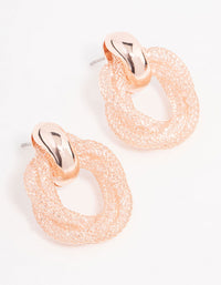 Rose Gold Chain Wrap Stud Earrings - link has visual effect only