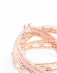 Rose Gold Bead Cuff Twisted Bangle - link has visual effect only