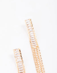 Gold Cubic Zirconia Chain Drop Earrings - link has visual effect only