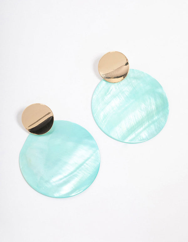 Gold Circle Drop Earrings