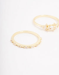 Gold Plated Fine Marquise Triple Stacking Ring Pack - link has visual effect only