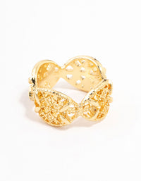 Gold Plated Filigree Oval Band Ring - link has visual effect only