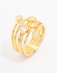 Gold Plated Bezel Layered Coil Ring - link has visual effect only