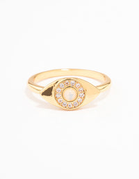 Gold Plated Opulent Cubic Zirconia Evil Eye Ring - link has visual effect only