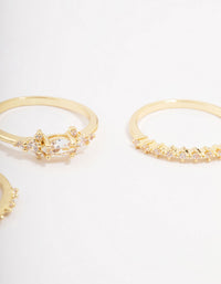 Fine Gold Plated Marquise Stacking Rings 3-Pack - link has visual effect only