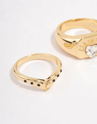 Gold Plated Heart Signet Stacking Ring - link has visual effect only