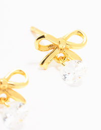 Gold Plated Sterling Silver Bow & Pear Earrings - link has visual effect only