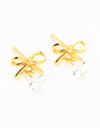 Gold Plated Sterling Silver Bow & Pear Earrings - link has visual effect only