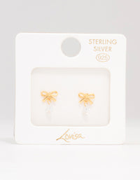 Gold Plated Sterling Silver Bow & Pear Earrings - link has visual effect only