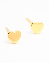 Gold Plated Sterling Silver Heart Stud Earrings - link has visual effect only