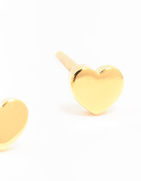 Gold Plated Sterling Silver Heart Stud Earrings - link has visual effect only