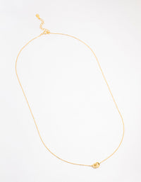 Gold Plated Sterling Silver Pave Link Extra Small Hoop Necklace - link has visual effect only