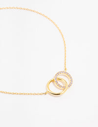 Gold Plated Sterling Silver Pave Link Hoop Bracelet And Anklet - link has visual effect only